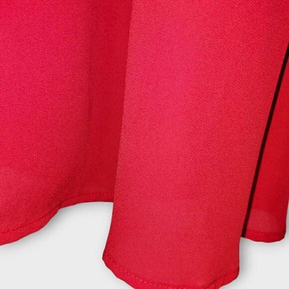 Lulus Womens Dress Sz Large Ecstatic Harmony Red Chiffon Glamourcore Cottagecore - Picture 9 of 12